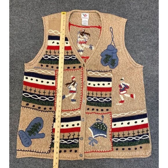 Vintage Nut Cracker Christmas Sweater Womens 2X Cardigan Vest Festive Noel - Picture 4 of 5